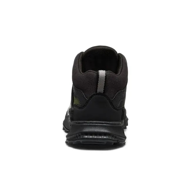 Heel of KEEN Kids' Zionic Waterproof Hiking Boot in Black &amp; Bronze Green