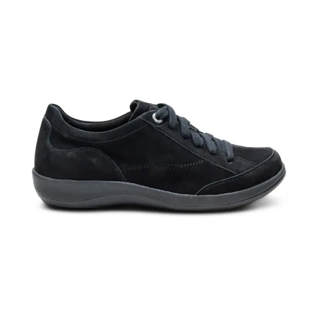 Side of Aetrex Women's Dahlia Oxford Shoe in Black