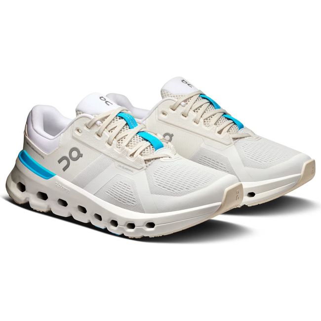 Pair of On Running Women's Cloudrunner 2 Running Shoes in white horizon
