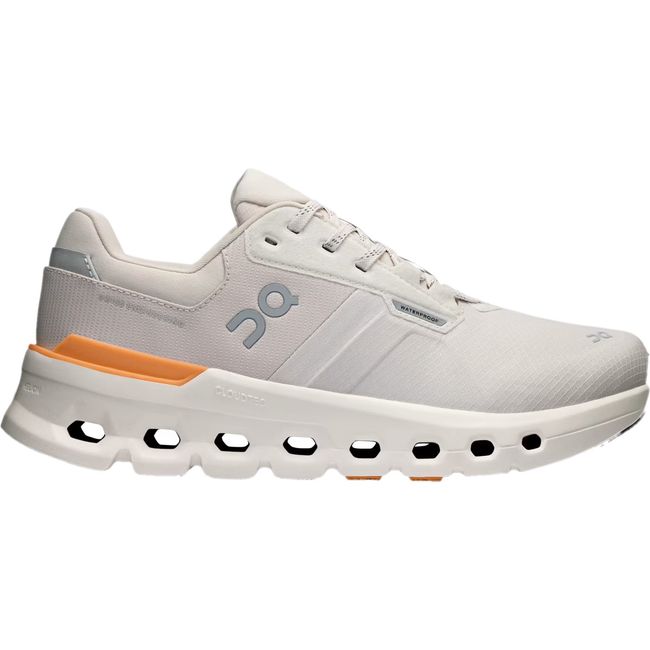 Lateral of On Running Women's Cloudrunner 2 Waterproof Running Shoe in light wolf gray