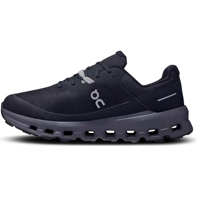 Medial side of On Running Men&#39;s Cloudvista 2 Waterproof Trail Running Shoe in all black