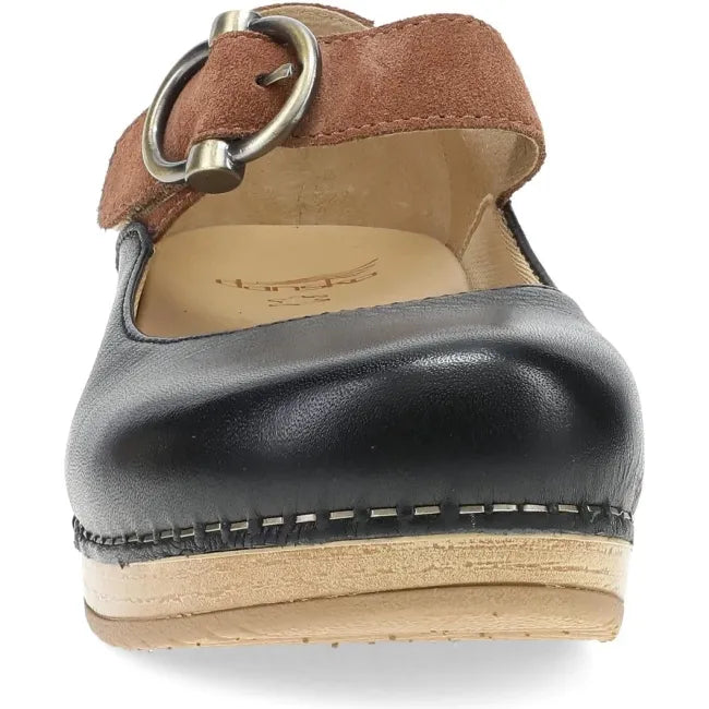 Dansko Bonny Mary Jane clog in luggage tan leather, front view