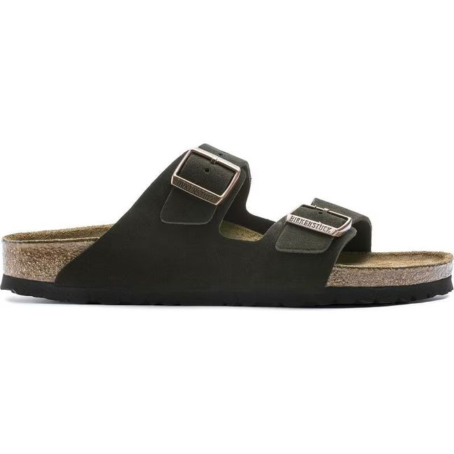 Lateral side of Birkenstock Unisex Arizona Soft Footbed Suede Sandal in Mocha