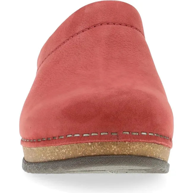 Front of Women's Dansko Mariella Clog in cayenne red with a tan sole