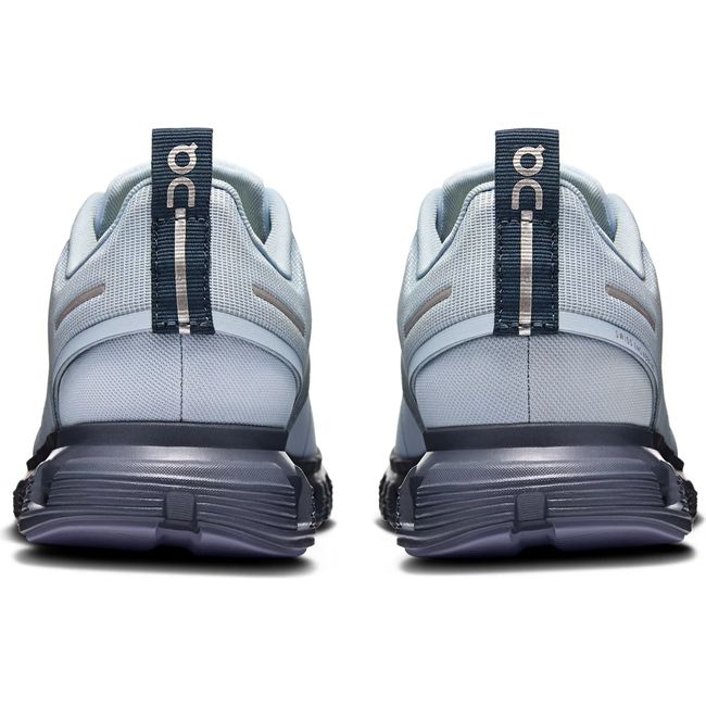 Heels of Women's On Running Cloud 6 Waterproof slip on Running Shoes in Heather Metal blue