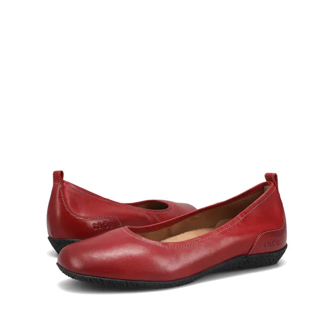 Pair of Women&#39;s Taos Chit Chat Flats in Red leather