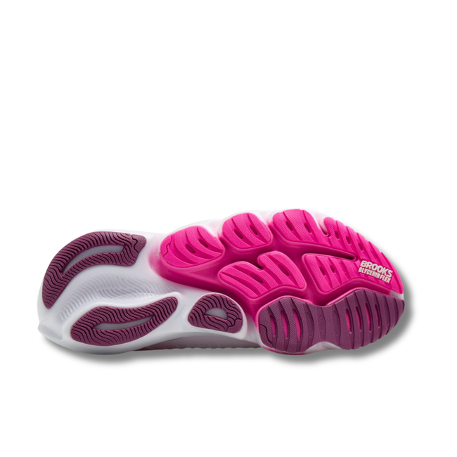 Sole of Brooks Women's Glycerin Flex Running Shoe in White Cyberpink