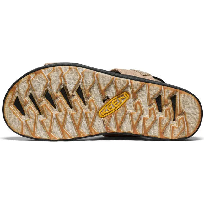 Sole of Women's KEEN Elle Backstrap Sandal in tan cornstalk black colorway
