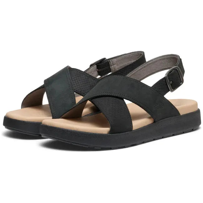 Pair of KEEN Women's Elle Luxe Cross Strap Sandal in Black