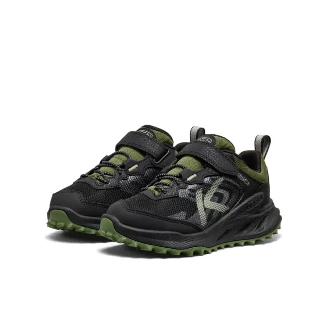 Pair of KEEN Little Kids' Zionic Waterproof Shoe in Black &amp; Bronze Green