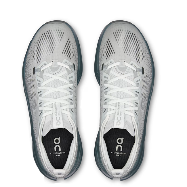 Mesh Upper of On Running Men's Cloudsurfer Max Running Shoe in Olive Iceberg