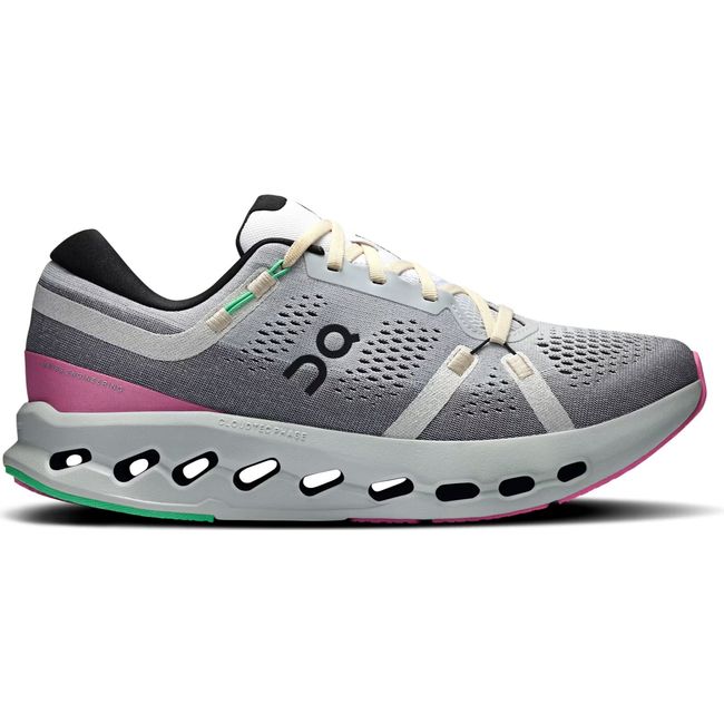 Lateral side of Men's On Running Cloudsurfer 2 Running Shoe in White Mineral gray