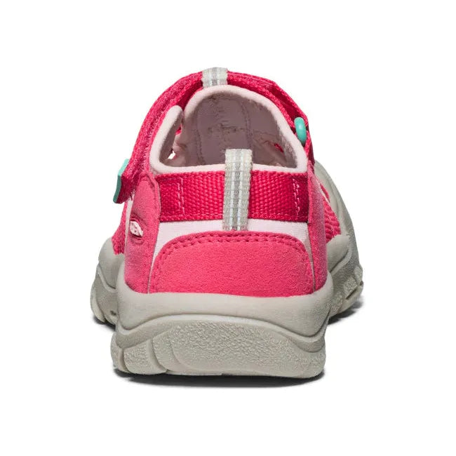 Heel of KEEN Little Kids' Newport H2 Closed Toe Sandal in Raspberry Giggle Pink 