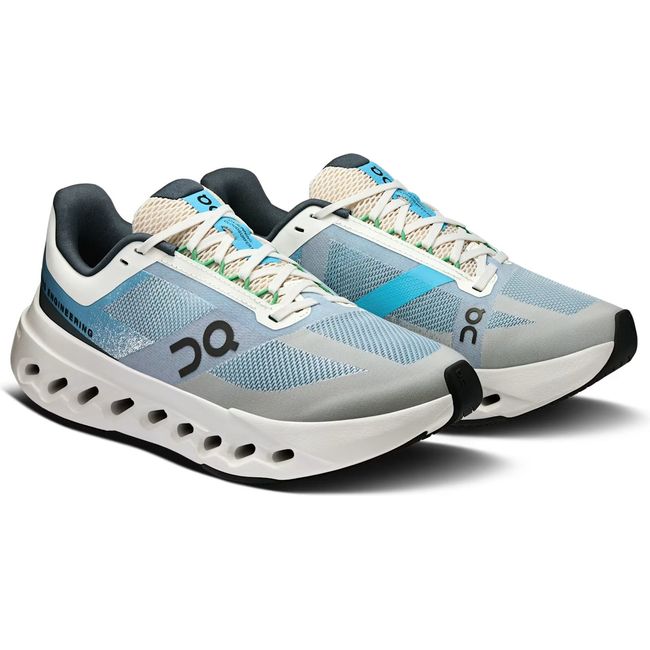 Pair of On Running Women's Cloudsurfer Next Running Shoes in niagara and white