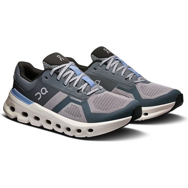 Pair of On Running Men's Cloudrunner 2 Running Shoes in alloy grey