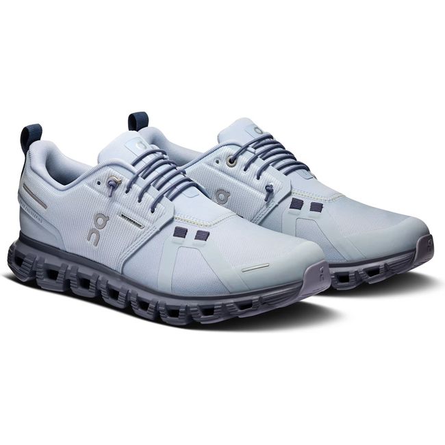Pair of Women's On Running Cloud 6 Waterproof slip on Running Shoes in Heather Metal blue