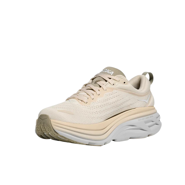 Hoka Men's Bondi 8 Running Shoe Oak Milk/Barley 1123202/1127953-OKB