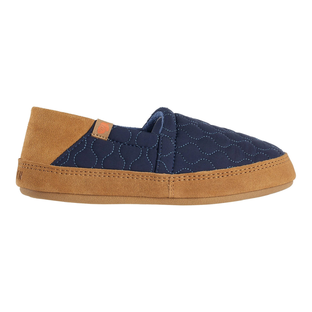 Acorn Women's Walden Water Repellent Moccasin Slipper in Navy, side view
