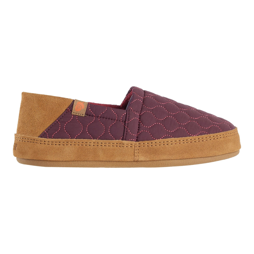 Acorn Women's Walden Water Repellent Moccasin Slipper in Raisin, lateral side view