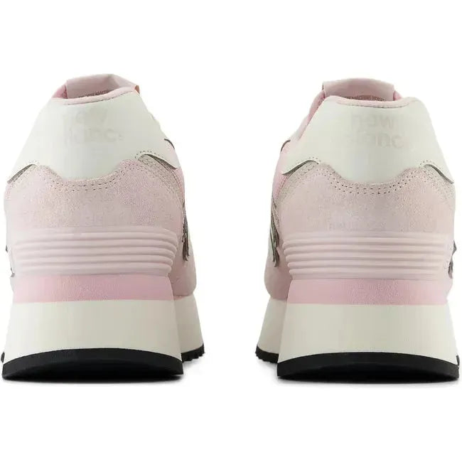 New Balance Women's 574+ Lifestyle Shoe Mid Century Pink/Pink Granite/Linen WL574ZAJ