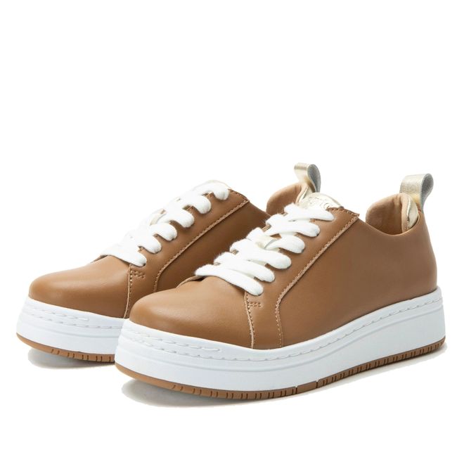 Pair of Alegria Women's Adysen Shoes in Brown Leather