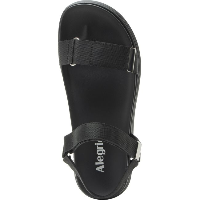 Upper of Women&#39;s Alegria Allyson Sandal in Black with velro straps