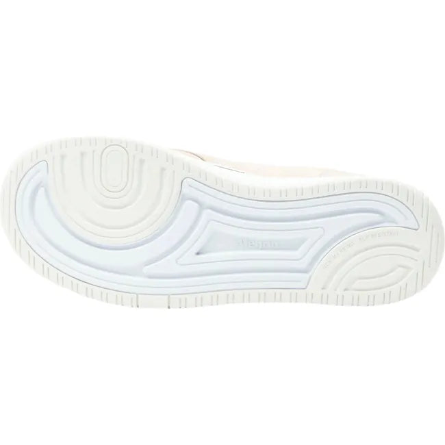 Sole of a pair of Women&#39;s Alegria Alyster Shoe in blush pink leather with a white sole