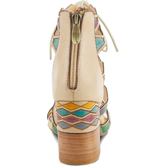 L'Artiste Women's Artdeco Heel Beige Multi