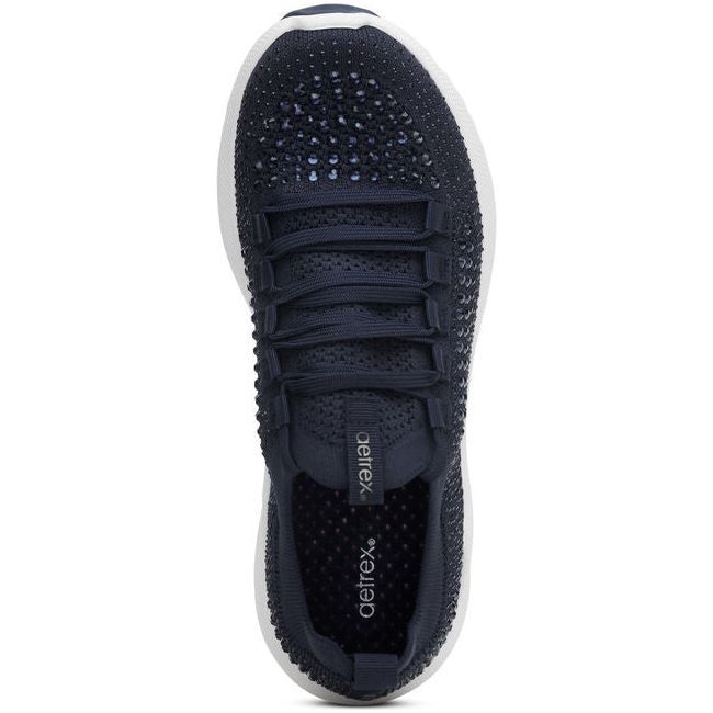Aetrex Women's Carly Sneaker Navy Sparkle AS255W