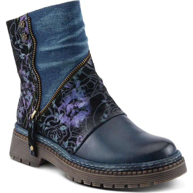 L'Artiste Women's Avrilrose Boot Navy Multi