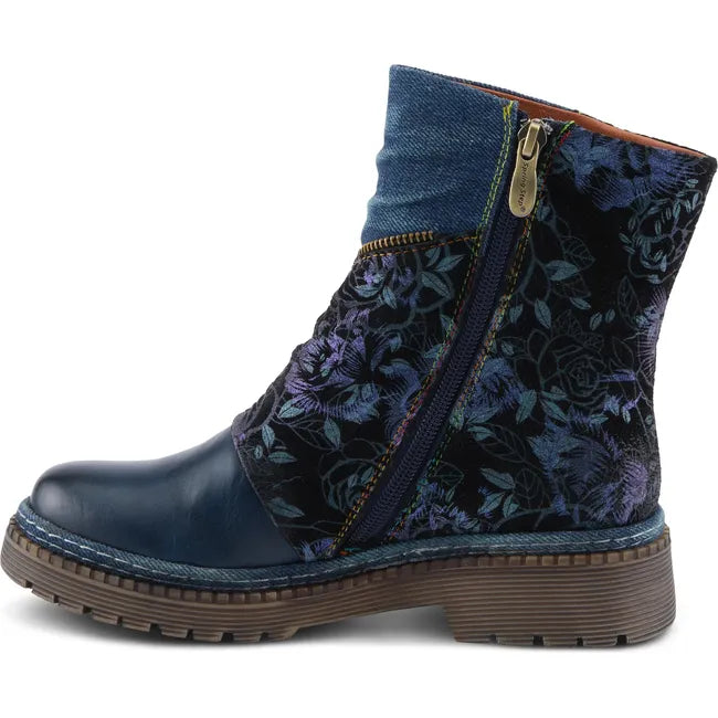 L'Artiste Women's Avrilrose Boot Navy Multi