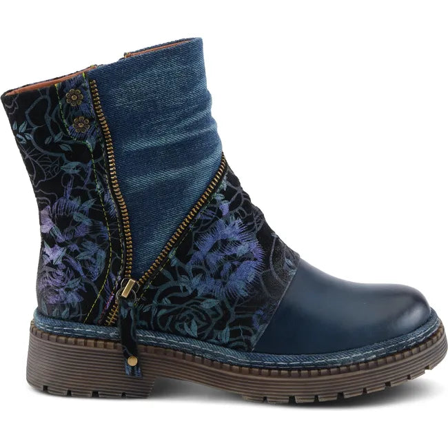 L'Artiste Women's Avrilrose Boot Navy Multi