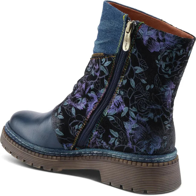 L'Artiste Women's Avrilrose Boot Navy Multi