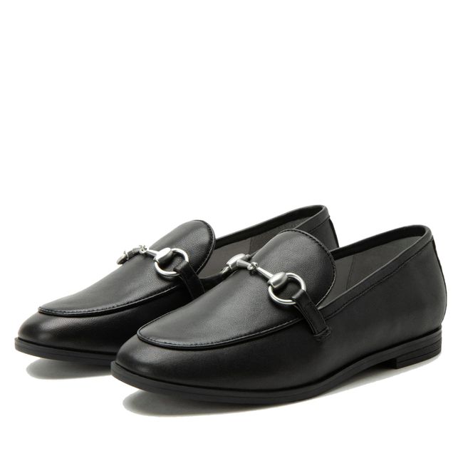 Pair of Alegria Women's Aya Penny Loafers in Black Leather
