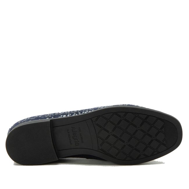 Black sole of Alegria Women's Aya Penny Loafers in Blue Notes Navy