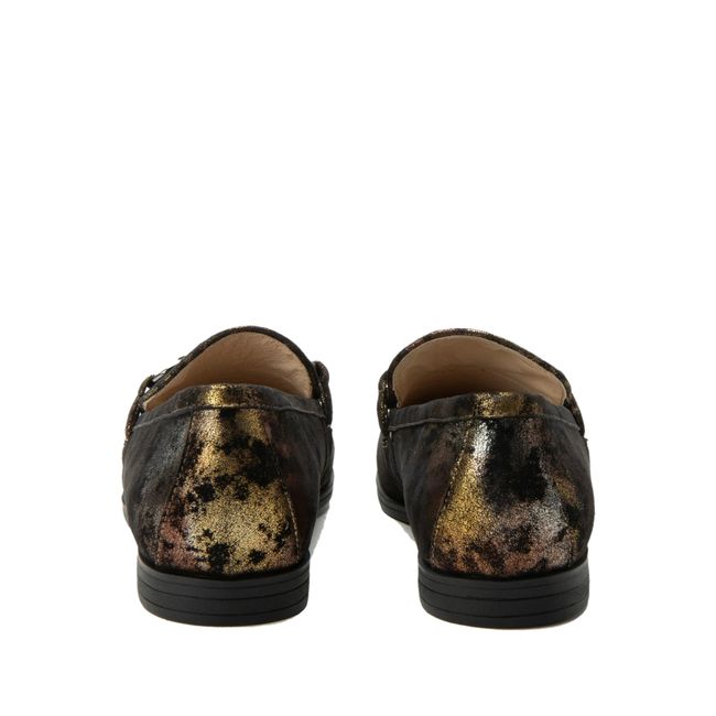 Heels of Alegria Women's Aya Penny Loafers in Metallic Mist