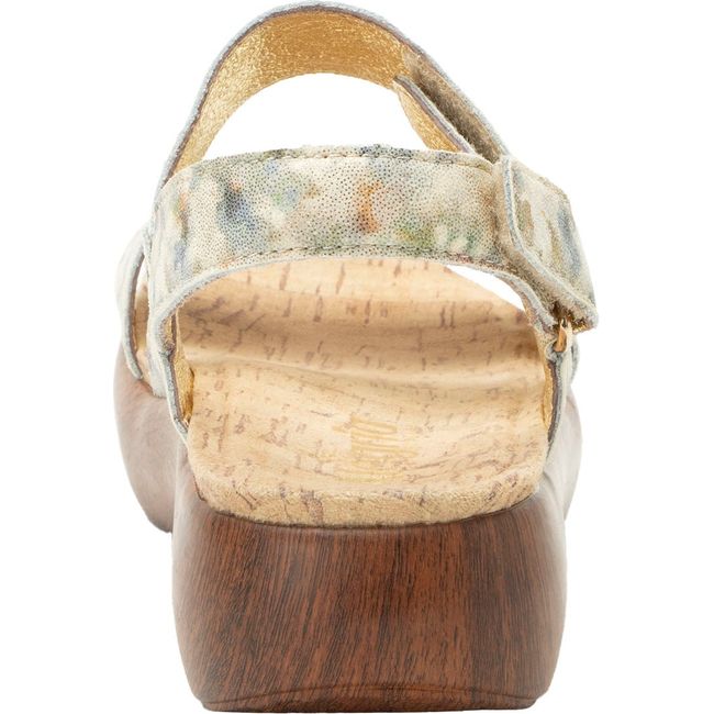 Heel of Women&#39;s Alegria Bailee Sandal in Conjure Beige and Green with back strap