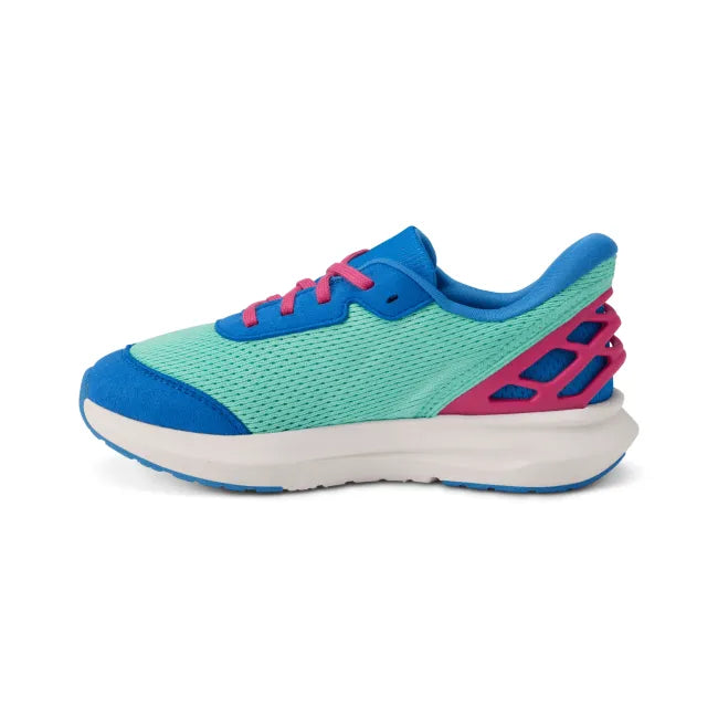 Medial side of Kizik Little Kids Athens 2 Sneaker in multicolor with easy HandsFree Step-In heel