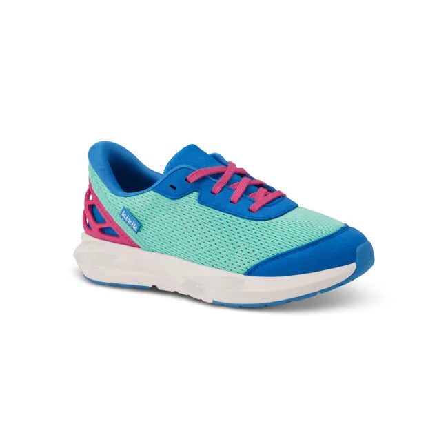 Front angle of Kizik Kids Youth Athens 2 Sneaker in multicolor with easy HandsFree Step-In heel