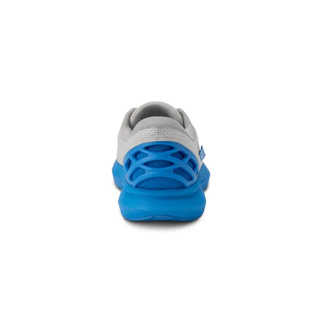 Heel of Kizik Kids Youth Athens 2 Sneaker in grey and blue with easy HandsFree Step-In heel