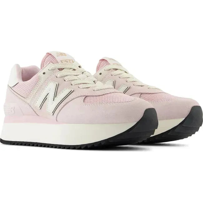 New Balance Women's 574+ Lifestyle Shoe Mid Century Pink/Pink Granite/Linen WL574ZAJ