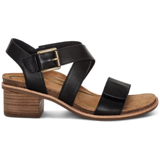 Aetrex Women's Kristin Block Heel Sandal Black BH100W