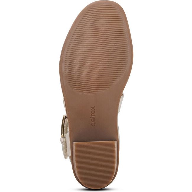 Aetrex Women's Kristin Block Heel Sandal Ivory BH103W