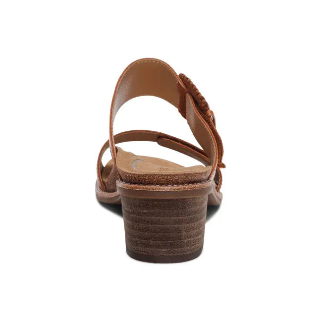Heel of Women's Aetrex Tatiana Heeled Sandal in Cognac