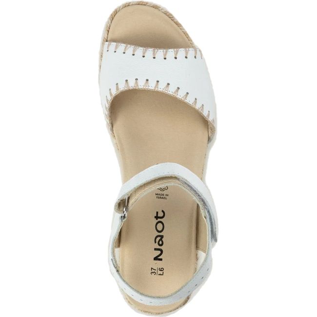 Upper of Women's Naot Blanes Wedge Sandal in White Leather