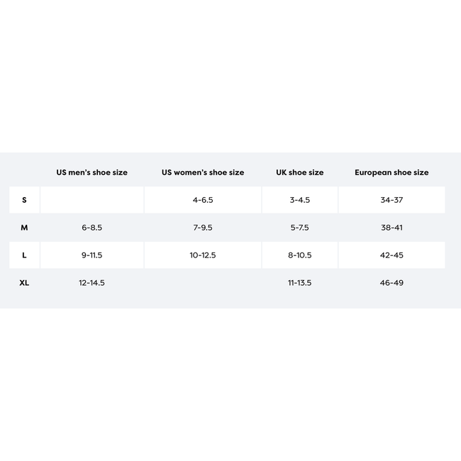 Brooks Sock Size Chart
