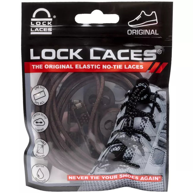 Lock Laces Brown No Tie Shoelaces