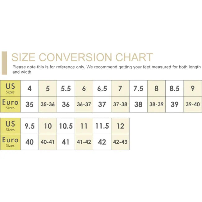 Bussola shoe size chart