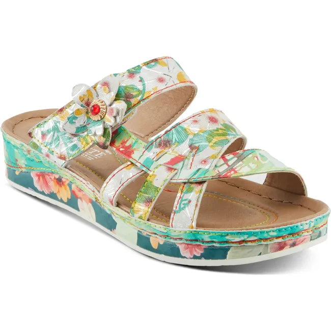 L'Artiste Women's Caimanala Sandal Mint Green Multi