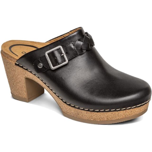 Aetrex Women's Corey Clog Black Leather CC100W